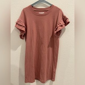 EUC! Current Elliot Ruffled Sleeves dress beige pink color Size 1